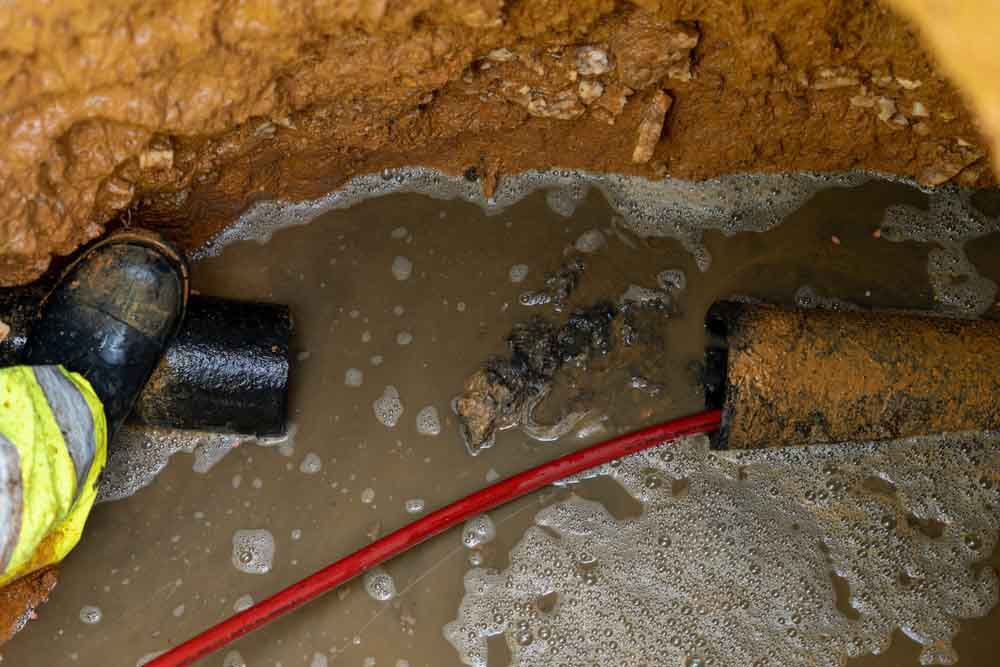backed-up sewer line