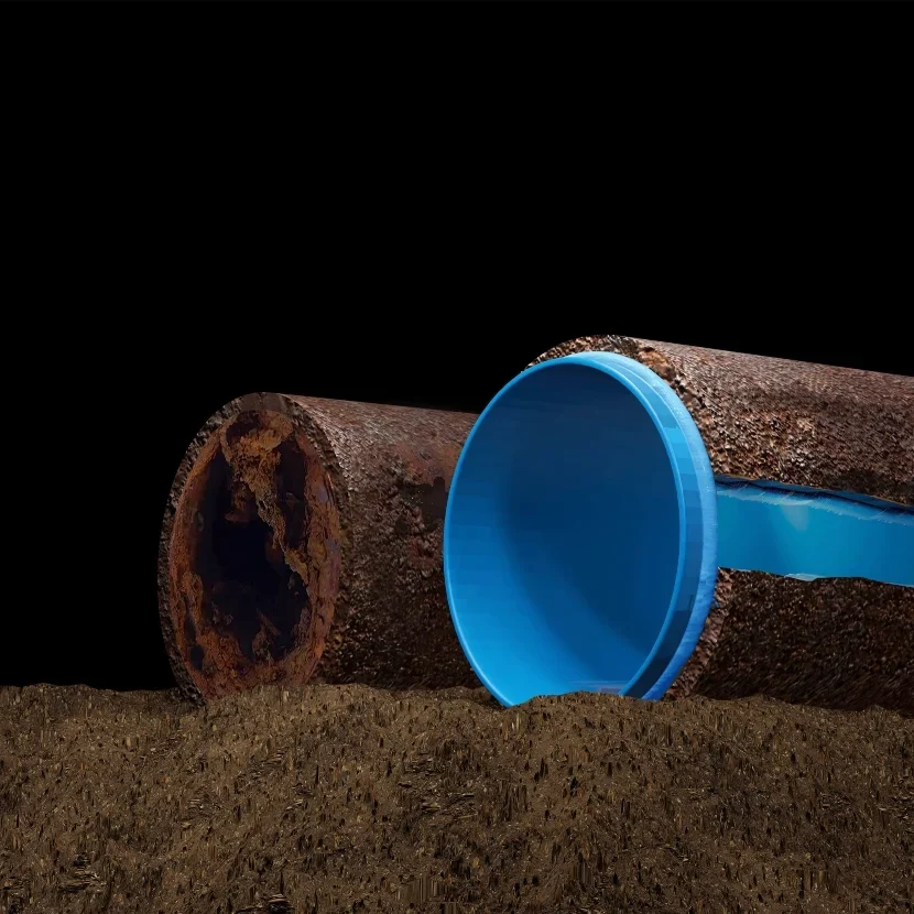 pipe lining before and after illustration